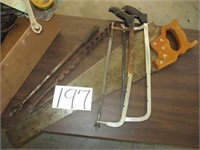 Pipe Wrenches, saw, misc.