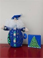 Blue Santa Weighted Figurine