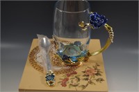 LUXURY CLASSICENAMEL GLASS FLOWER TEA CUP