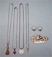 Sterling Silver Necklaces, Rings + Brooch