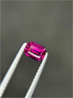 0.80 Carats Emerald Cut Natural Red Garnet