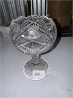 VINTAGE PRESSED GLASS COMPOTE