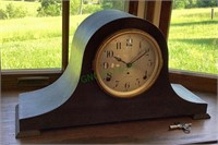 Very nice Seth Thomas mantle clock with key wood