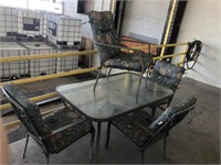 Glass Top Patio Table with 4 Chairs - Good