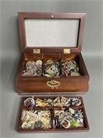 Jewelry Box Full of Early Costume Jewelry