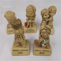 Lot of 5 'Paula' vintage carved figurines