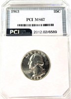1963 Silver Washington Quarter, PCG Graded MS67