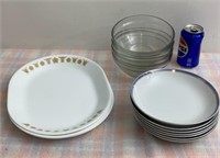 Vintage Corelle  Platters, Linden China Bowls and