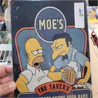 8"x12" moe's tavern metal sign