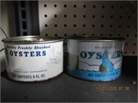 2 Oyster Cans-Port Mahon, Del. & Jones Bros.,