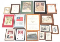 US MILITARY FRAMED PHOTO DOCUMENT & BLOOD CHIT LOT