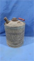 Vintage Galvanized Fuel Can w/Wood Handle