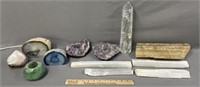 Crystal & Geode Collection Inc Selenite, Amethyst