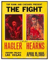 Poster of Hagler / Hearns Fight, Sgd. LeRoy Neiman
