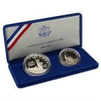 1986 US Mint Liberty Ellis Island 2 Coin Set