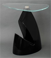 Black Abstract Sculptural Fiberglass Side Table