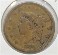 1838 LARGE CENT  VF