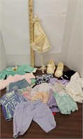 Vintage doll clothing, shoes and parasol