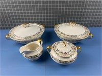 1940s SERVING DISHES W/ CREAM & SUGAR