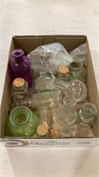 Small glass jars and bottles