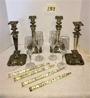 Candle Holders and Lucite Candles