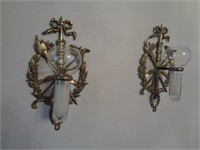 Vintage Brass & Glass Hanging Candle Holders