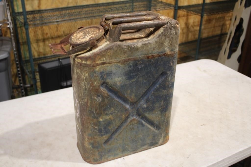 Vintage metal gas can