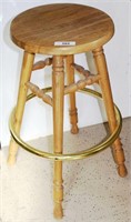 Oak Stool With Foot Rest