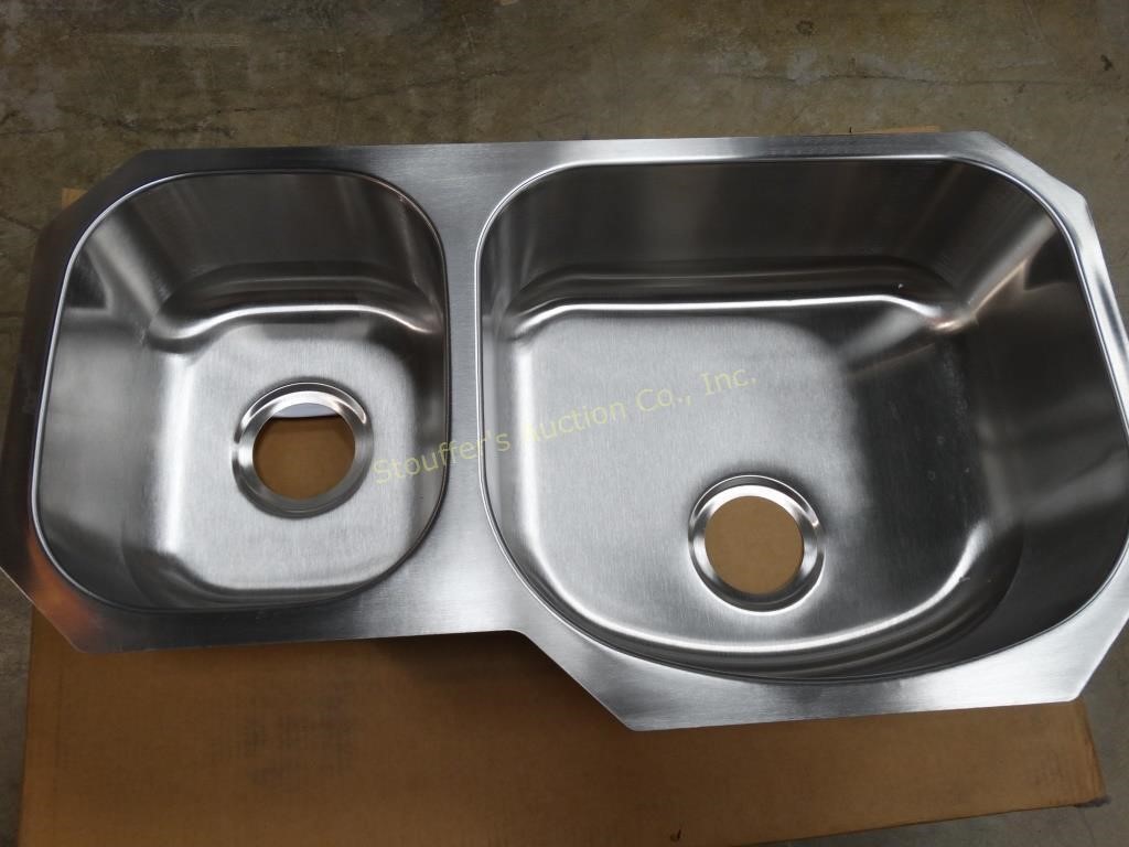 Stainless steel under mount double sink, fits 36"
