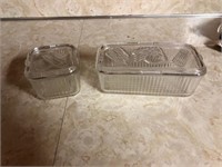 Lot of 2 glass refrigerator boxes