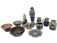 Blue Decorated Stoneware Lot