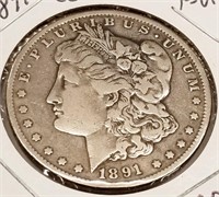 1891-CC Silver Dollar F-VF