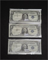 (3) 1957 STAR NOTES SILVER CERTIFICATES