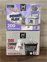 200ct 13 gallon trash bags & 1000 10 gallon trash