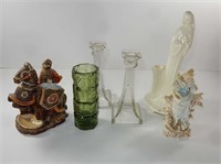 Misc Glass Figurines and Candle Sticks