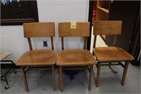3 Solid Wooden Chairs