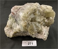Large Raw Geode Prehnite Crystal, Rock.
