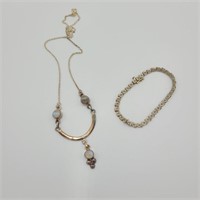 Sterling Necklace &  10K Gold Bracelet