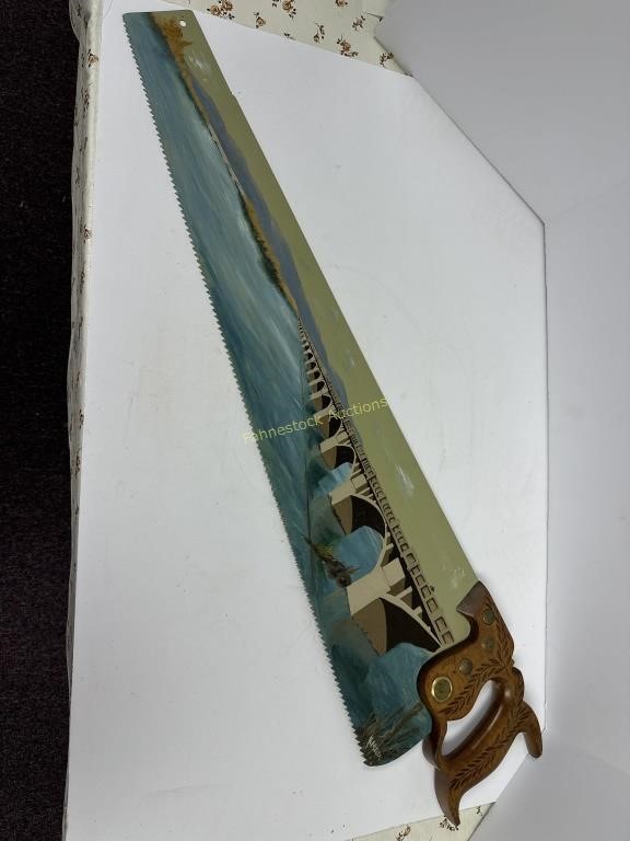 Painted handsaw of "Rockville Bridge" by