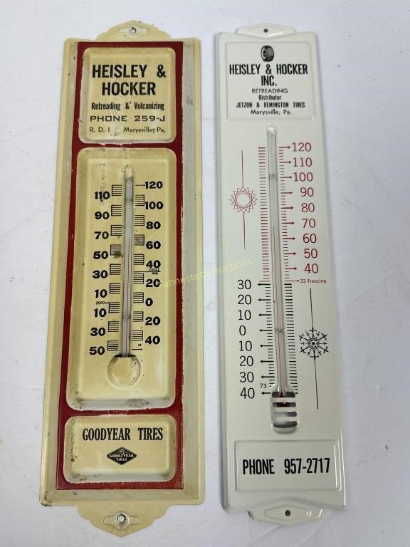 Marysville Pa., Heisley & Hocker thermometers