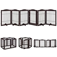 Extra Wide Pet Gate, 6 Panels Freestanding Dog