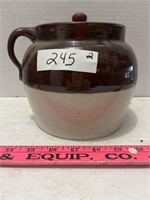 Brown Glazed Bean Pot/Cookie Jar