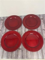 Red Decorative Chargers hard plastic
