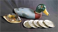 Wood Duck Decoy & Wood Duck Candle Holder