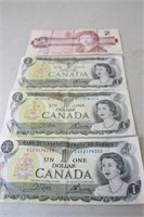 3x 1973 1 Dollar Bills & 1x 1986 2 Dollar Bill
