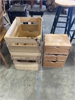 Crates and shelf