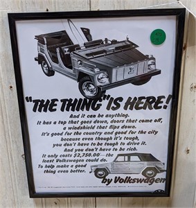 Framed VW Thing Ad 8 x 10
