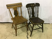 Lot of 2 Various Primitive Chairs w/