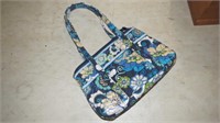 VERA BRADLEY BLUE PATTERN PURSE, TOP HANDLE