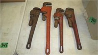 (4) Adjustable Pipe Wrenches